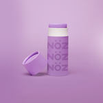 Load image into Gallery viewer, Opened light purple nose sunscreen container in modern purple biodegradable packaging
